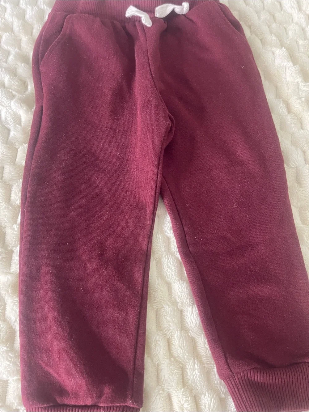 The Children's Place Maroon Jogger Sweatpants with White Drawstring